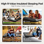 OGERY Self Inflating Sleeping Pad with Electric Pump, 3.15" Ultra-Thick Memory Foam Camping Pad, 4 Season Camping Mattress Pad with Built-in Pillow, Camping Essentials Gear for Tent Travel Car Double
