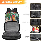 17 Inch Travel Laptop School Backpack for Women Men, Business Work Computer Backpacks Purse Hiking Dayback College Bag with Multi Pockets Large Kids Bookbag, Chicken Rooster Garden
