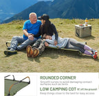 TIMBER RIDGE 20-Second Quick Set-Up Camping Cot, Lightweight Aluminum Folding Cot Low Profile with Zipper Closure, Portable Carry Bag for Camping, Travel and Outdoors, Support up to 225lbs, Green