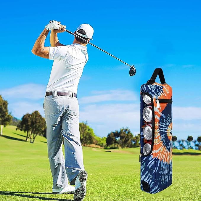 Golf Cooler Bag Plus Ice Pack Soft Sided Insulated Cooler Bag- Holds 6 Pack of Cans or 2 Wine Bottles - Grey Camo Golf Beer Sleeve Black Fits Discreetly in Golf Bags