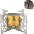 CAMPINGMOON Alcohol Stove Brass Stainless Steel Mini for Backpacking Hiking Rack Cross Stand AS-1