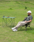 iClimb Ultralight Compact Camping Folding Table with Carry Bag (Reinforced Green - XL)