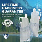Survivor Filter Clear Collapsible Water Bottles - Travel, Hiking, Foldable, BPA-Free - 2 x
