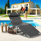 ABORON Patio Lounge Chair, Folding Guest Bed Cot for Adults, 500LB Heavy-Duty Capacity, Portable Extra Bed with Comfort Mat, Quick Fold Design for Indoor Guest Stays & Temporary Use
