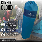 Black Sierra Oversized Camping Chair for Adults – 400 lb Heavy Duty Folding Chair with Cup Holders & Carry Bag