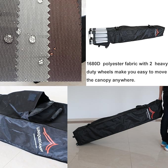10'x10' Pop Up Canopy Tent Commercial Instant Shelter with Heavy Duty Roller Bag, 4 Canopy Sand Bags, 10x10 FT Blue