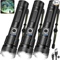 Flashlight Rechargeable LED High Lumens - 99,000 Lm Powerful Handheld Flash Light with 5 Modes, Bright Waterproof Torch for Camping Home (3 Packs)