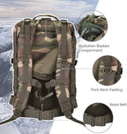 MOLLE Assault Backpack, Tactical Backpack Military Army Camping Rucksack, 3-Day Pack Trip w/Patch, D-Rings, Woodland
