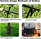 8Pcs Tent Stakes, 8in Heavy Duty Forged Steel Tent Stakes with Storage Pouch, Metal Stakes for Tent Used on Rocks, Snowfield, Dessert(8Pcs 8in Stakes)