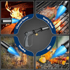 Sondiko Powerful Propane Torch Gun, Cooking Torch for BBQ, Sous Vide, Charcoal Starter and Steak Searing, Adjustable Blow Torch, Best Father's Day Gift, Gray & Black(Propane Tank Not Included)