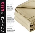 PROTARP Extreme Heavy Duty 20 OZ Water Resistant Canvas Tarp, UV Resistant Tarpaulin Cover with Rustproof Brass Grommets, Multipurpose for Canopy, Roof, Camping, Woodpile (Off White 12'X24')