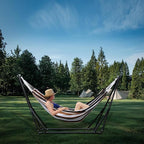 Hammock with Foldable Steel Stand,Frabic Tension Adjustable Indoor,Carrying Bag Included, 616 lbs Weight Capacity, Portable Suitable for Outside Garden Yard Outdoor Inhouse Yellow