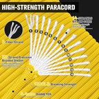 1200 Paracord Rope - 4.4mm 14 Strand Nylon Parachute Spool para Cord Lanyard for Outdoor Camping Survival Utility Tent Crafting DIY Projects Fishing Clothsline Bracelet - Yellow 200FT