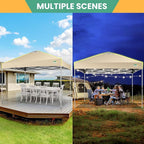 COBIZI 10x10 Pop Up Canopy Tent, Outdoor Party Tent Without Sidewall One Push Setup Glow, 3 Adjustable Height Air Vent Waterproof UPF50+, Bag, 4 Sandbag, 8 Stake, 4 Rope for Beach, Commercial