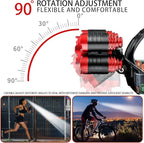 USB Rechargeable Headlamp 12000 Lumen Ultra Bright LED Work Headlight, 4 Modes Waterproof Head Lamp Best Headlamps for Adults, Camping, Outdoors & Hard Hat Work Zoomable Headlight (Red)