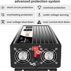 Xijia 2500W Pure Sine Wave Inverter，48V to 120V AC Converter for Home，Solar Systems，Remote and Bluetooth Control for Truck，Camping，with 2 US AC Socket，Surge Power 5000W