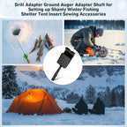 Lounsweer 1 or 3 Pcs Ice Anchor Drill Adapter Power Tool for Ice Fishing Shelter Insert Setting up Shanty Winter Fishing Shelter Tent Insert Sewing Accessories