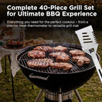 Kaluns BBQ Accessories, Complete Grill Set Dad Gifts for Fathers Day, 40 Pcs Premium Heavy Duty Stainless Steel Barbecue Grill Accessories for Outdoor Grill Gifts for Men