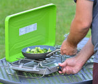Flame King VT-101 2-Burner Portable Camping Stove Grill, Great for Outdoor Cooking, Backpacking, Compatible with 1LB Propane Gas Bottle
