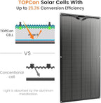 200 Watts Flexible Solar Panel, N Type Portable Bendable 24 Volts 10BB Mono Cell 25.3% Efficiency for RV Camping Home Boat Marine Curve Surface Black