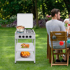 4 Burner Gas Stove Portable Outdoor Stove with Removable Storage Stand for Camping Picnic Home RV Cooking
