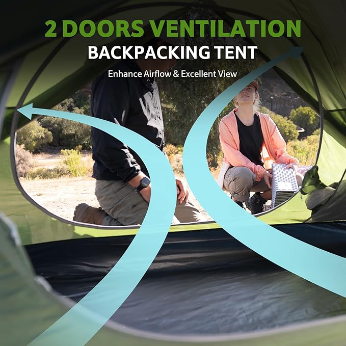 Naturehike Bleik 2-3 Person Camping Tent, Waterproof Double Layer Lightweight Backpacking Tents for Camping
