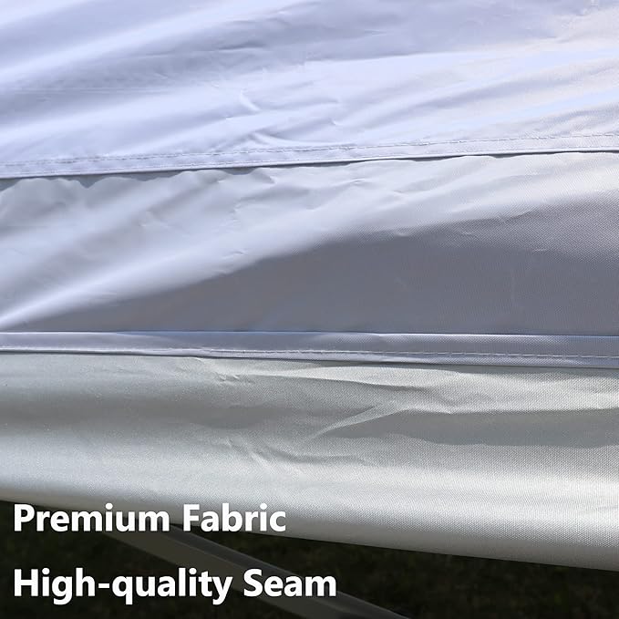 PORTAL 10x20 Canopy Replacement Cover, Pop Up Canopy Tent Top Cover Without Frame Legs Instant Patio Gazebo Pergola Sun Shade, White