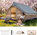 8/10/12 Person Large Inflatable Tents for Camping, 4 Season Blow Up Tents with Canopy/Rainfly, Luxury Inflatable Tent House with Stove Jack, Easy Setup Inflatable Camping Tent.