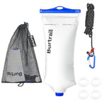 Water Bag 2L Compatible with Squeeze Water Filtration System, Foldable Squeeze Bag for Survival Water Filter Straw, Wide Mouth and 28mm Narrow Mouth Water Container
