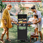 2-Burner Gas Grill with 234 SQ.IN. Outdoor Grill with 16,000 BTU,Propane Grills with Top Cover Lid,Grills Outdoor Cooking for Patios,Camping,Balcony-Q039