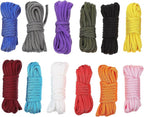 ABOOFAN 12 Rolls Braided Outdoor Survival Rope Tent Guy Lines Heavy-Duty Wear-Resistant Cord 3 Meters Each for Camping Climbing and Hiking Random Color