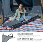 TIMBER RIDGE 20-Second Quick Set-Up Camping Cot, Lightweight Aluminum Folding Cot with Zipper Closure, Portable Carry Bag Included for Camping, Travel and Outdoors, Support up to 225lbs, Grey