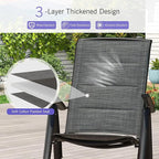 Domi Folding Patio Chairs Set of 2, Aluminium Frame Reclining Sling Lawn Chairs with Adjustable High Backrest, Patio Dining Chairs for Outdoor,Porch,Balcony (Double-Layered Textilene Fabric)