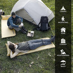 Naturehike Camping Sleeping Pad, Ultralight Camping Mat 2 Person with Pillow, Fast Inflating, Memory Foam Sleeping Pad for Hiking, RV Camping, Yellow