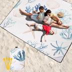 Beach Blanket Waterproof Sandproof Beach Mat 79" X 83"/10'x9'for 2-8 Adults Quick Drying Outdoor Picnic Mat Beach Accessories for Travel, Camping, Hiking