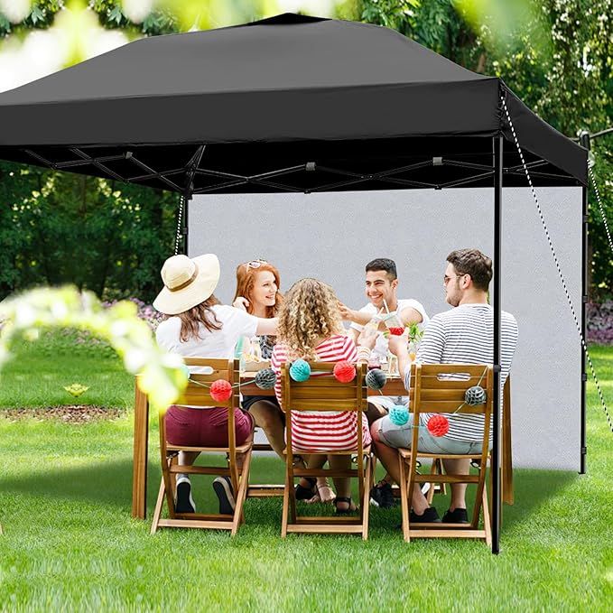 Joramoy Instant Canopy Sidewall 10×10 for Pop Up Tent, Waterproof Sunwall for Straight Leg Canopy with UV Protection, 1 Pack Side Panels Only(10×10, Black)