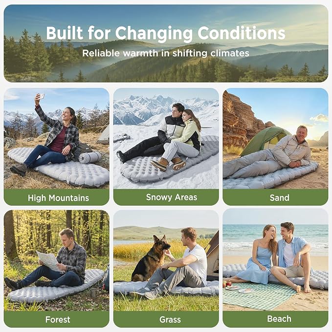 Elegear CumbreX™ Sleeping Pad for Camping with 9 R-Value, Ultralight Camping Sleeping Mat for All Seasons, Insulated Backpacking Sleeping pad, Durable Camping Mattress for Outdoor Hiking Tent