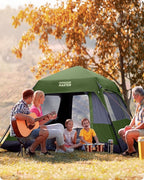OutdoorMaster Updated Camping Tents, 4/6 Person Camping Tent with Blackout Shelter Technology, Easy Setup in 60 Seconds, Weatherproof Pop Up Tent with Top Rainfly, Instant Cabin Tent