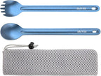 OUTXE Ultralight Titanium Long Handle Fork and Spoon Set