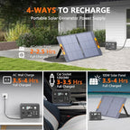 ALLWEI 300W/256Wh LiFePO4 Solar Generator with 100W Solar Panel Included, Portable Power Station with AC Outlet USB Port, Solar Powered Battery Generator for Outdoor Camping, Home Backup, Power Outage