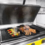 2 Pack Grill Pans, Nonstick Grill Topper for Outdoor Grill, BBQ Grilling Baskets with Perforated Bottom, Heavy Duty Carbon Steel Grill Grid for Cooking Camping, 16.5" x 10" and 13" x 7.4"