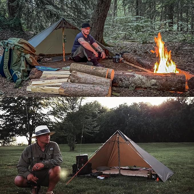 Onewind Lightweight Poncho Shelter, Solitary Shelter Cape Silnylon Emergency Survival Shelter Ultralight Minimalist Shelter for Camping Hiking Backpacking Bug Out Bag