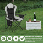 Camping Chairs for Adults, Heavy Duty Camping Chairs 2 Pack, Folding Chairs for Outside, Support 380 LBS, Portable Travel Outdoor Camp Chair with Cup Holder & Cooler Bag, Sports Chairs for Baseball