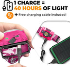 Foxelli USB‑C Rechargeable LED Headlamp – Ultra‑Light 2.4 oz & Bright 180 Lumens – Red/White Light, 5 Modes, IPX5 Waterproof, 40 h Runtime for Trail Running, Camping, Hiking