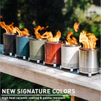 Solo Stove Mesa, 5.1 Inch Tabletop Fire Pit with Stand - Smokeless, Stainless Steel Fire Pit for Camping, Outdoor & Patio- Wood Burning or Pellet Fueled Portable Bonfire, 1.4lbs, Gunmetal