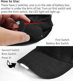 Hands Free Rechargeable LED Baseball Cap Hat for Outdoor Hip Hop Party Holiday
