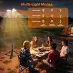 OGERY Camping Lights with Remote, 18000mAh Rechargeable Camping Lantern & LED Work Light, Detachable Tripod Stand up to 6.7 ft, 3 Lamp Heads for Camping Essentials & Emergency, Black