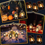 Ferraycle 12 Pcs Mini Lantern Decor 4 Inch Western Lantern Table Centerpiece Small Vintage Camping Hanging Lamp Ornaments Bulk for Cowboy Cowgirl Wedding Halloween Christmas (4 Inch,Silver)
