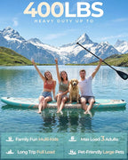 10'6''x33''Inflatable Stand Up Paddle Board, 400lbs Extra Wide Stand Up Paddleboard with Kayak Seat, Anti-Slip EVA Deck Premium SUP Accessories Kit, Non-Slip Stable Deck Boat for Yoga Fishing Surf