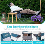 #WEJOY 2-in-1 Reclining Camping Chair with Footrest for Adults Folding Lounge Chair with Adjustable Backrest Lightweight Camping Chairs Heavy Duty Camp Chairs for Outdoor